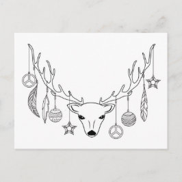 Hjort antlers boho stil vykort