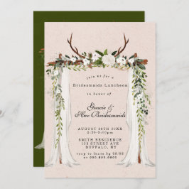 Hjort Antlers Canopy Bridesmaids Luncheon Inbjudni
