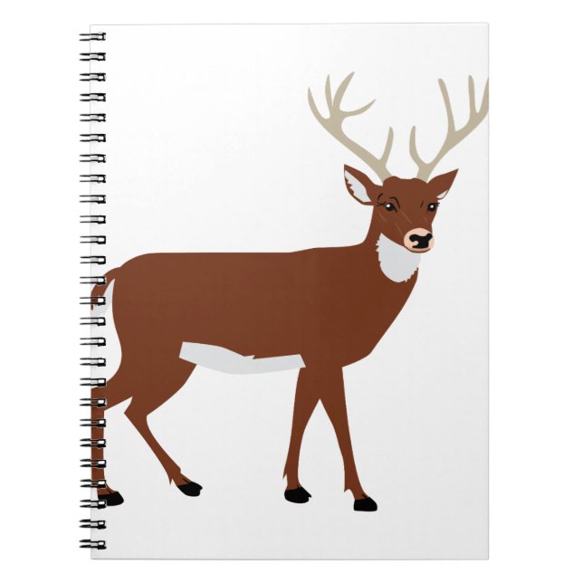 Hjort Antlers Forest Animal Vector Anteckningsbok (Framsidan)