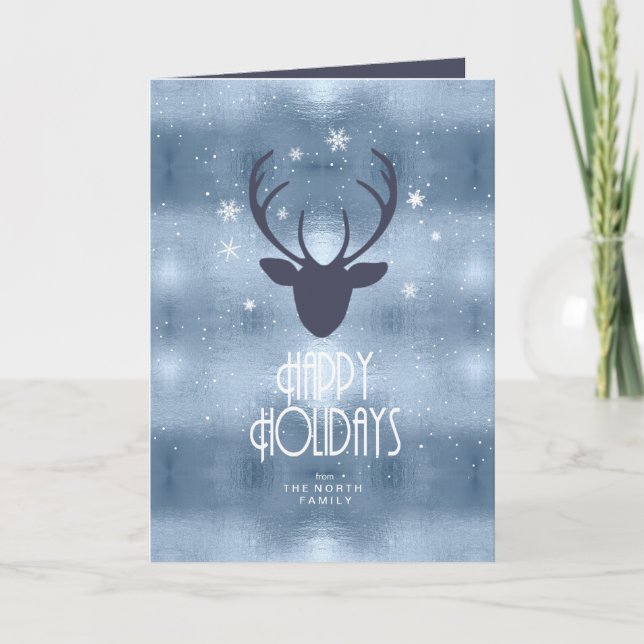 Hjort Antlers julblå ID861 Helgkort (Framsida)