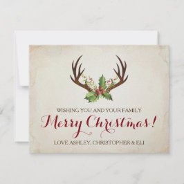 Hjort Antlers julkort ~ Rustic