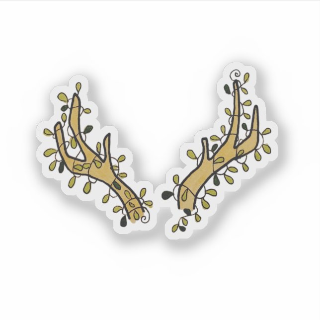 Hjort Antlers och Ivy Klistermärken (Framsida)