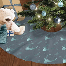 Hjort Antlers Pilar jul Mönster V2 Tl ID861 Julgransmatta Borstad Polyester