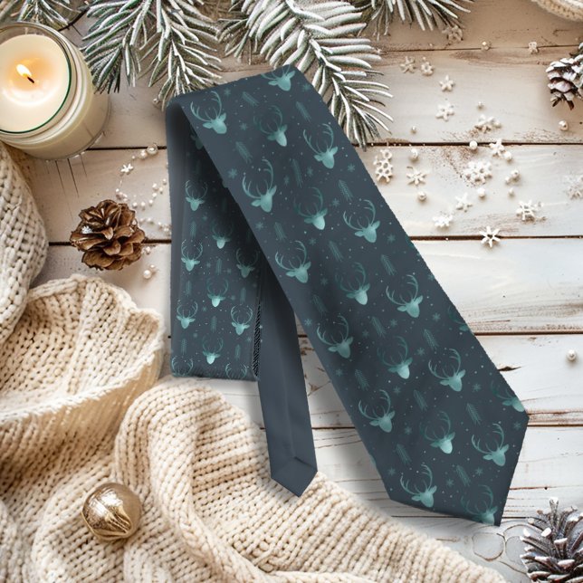 Hjort Antlers Pilar jul Mönster V2 Tl ID861 Slips (Skapare uppladdad)