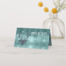 Hjort Antlers Pilar Jul Teal ID861 Placeringskort