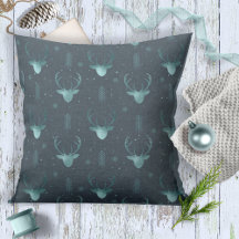 Hjort Antlers Pilar Mönster V2 Teal ID861