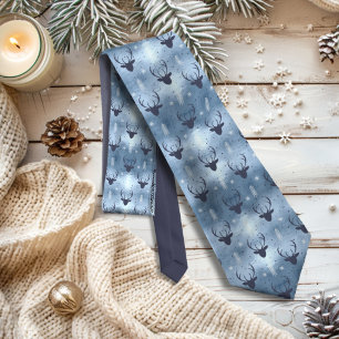 Hjort Antlers Pilars jul Mönster Blue ID861 Slips