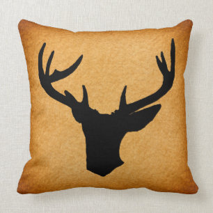 Hjort Antlers Silhouette Rustic Vintage Buck Hjort Kudde
