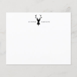 Hjort Antlers Stag Head Black Grått Monogram