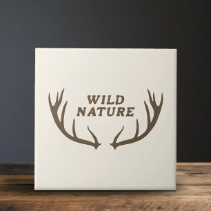 Hjort Antlers & Vild Natature Kakelplatta