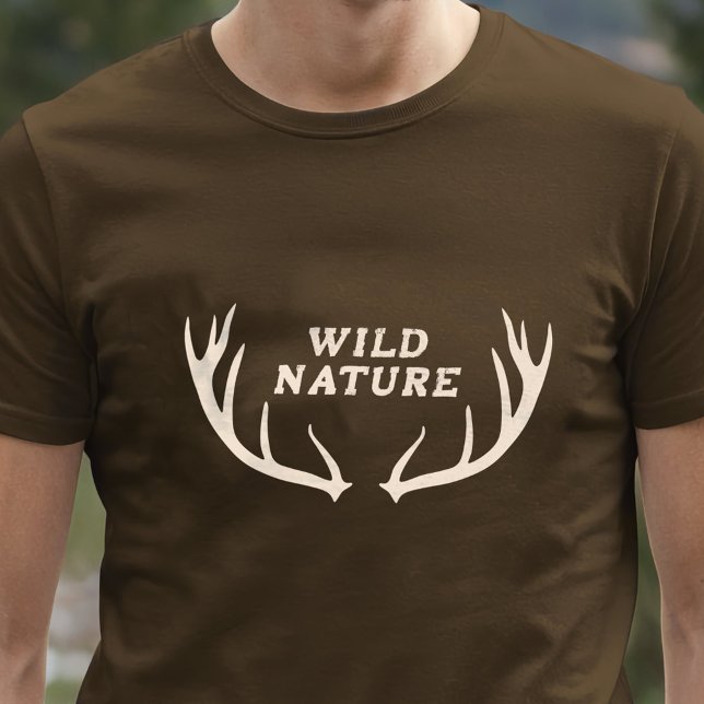 Hjort Antlers & Vild Natature T Shirt (Deer Antlers & Wild Nature T-Shirt)