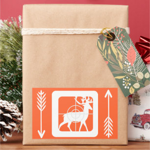 Hjort Archery Season Hunters Orange Rektangulärt Klistermärke