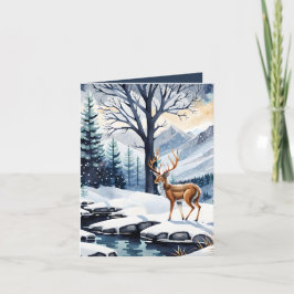 Hjort av det snöpade Sjö-julkortet Helgkort