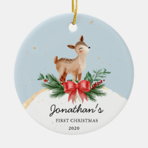 Hjort Baby:s första julprydnad Julgransprydnad Keramik