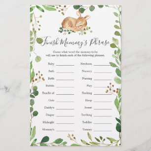 Hjort Baby Shower Avslutar Mamma Phrase