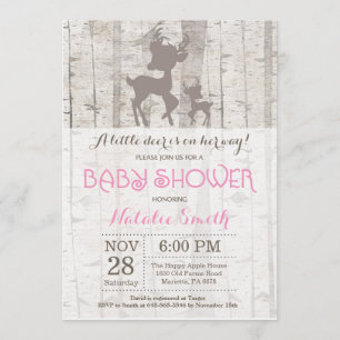 Hjort Baby Shower-inbjudan Rustic Woodland Inbjudningar