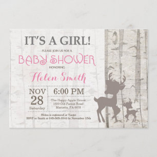 Hjort Baby Shower-inbjudan Rustic Woodland Inbjudningar
