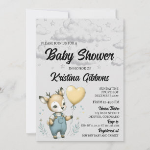 Hjort Baby Shower Inbjudningar