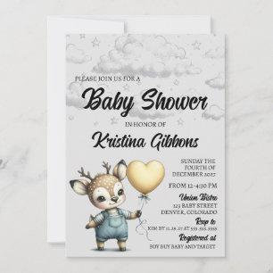 Hjort Baby Shower Inbjudningar
