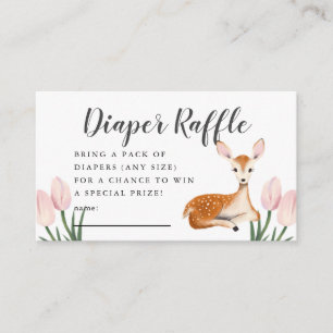 Hjort Baby Shower Rosa Diaper Raffle Biljett Tilläggskort