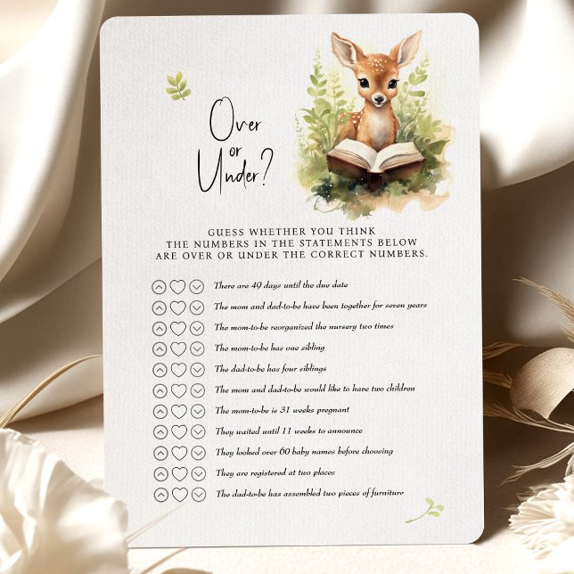 Hjort Baby Shower-spel över eller under? Inbjudningar (Skapare uppladdad)