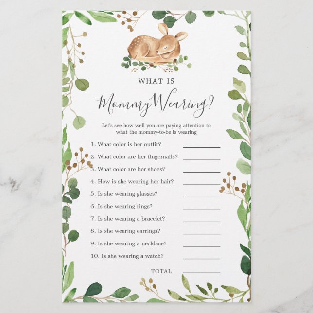 Hjort Baby Shower What is Mamma Wear (Framsida)