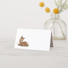 Hjort Baby Shower Woodland Fawn Rosa Placeringskort