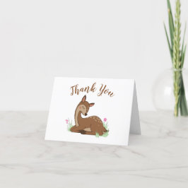 Hjort Baby Shower Woodland Fawn Rosa Tack Kort