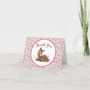 Hjort Baby Shower Woodland Fawn Rosa Tack Kort