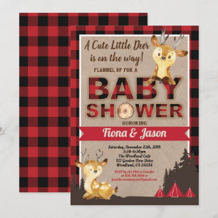 Hjort babydusch lumberjack par babydusch inbjudningar