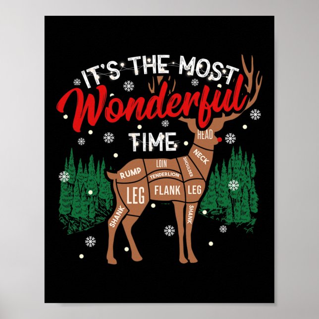 Hjort Bbq Funny Grilling Bbq Pitmaster jul Rb Poster (Framsidan)