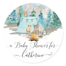 Hjort Bear Forest Animals Rustic Boy Shower