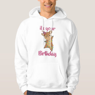 Hjort Birthday Önskemål Cute Lycklig Rehkitz Hoodie