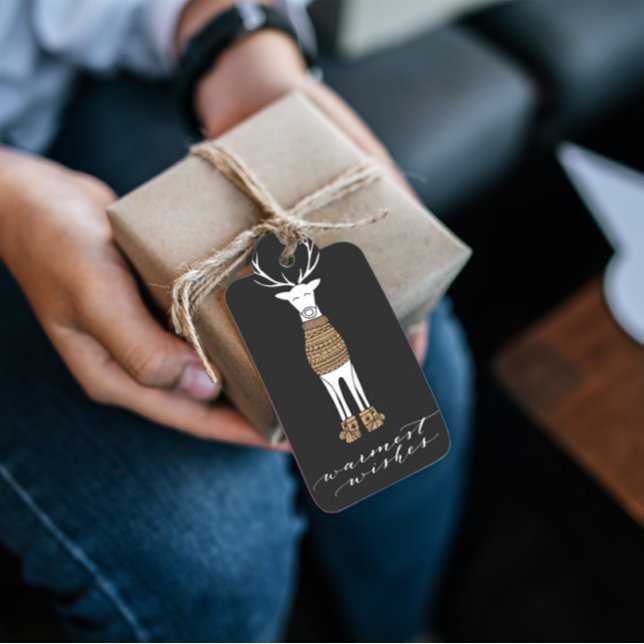 Hjort Black Helgdag | JULETIKETTER Presentetikett (Skapare uppladdad)