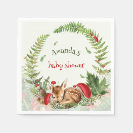 Hjort blommigt babydusch pappersservett