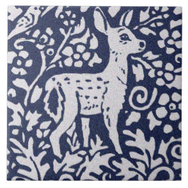 Hjort Blue Grått Granite Stone Woodland Animal Art Kakelplatta