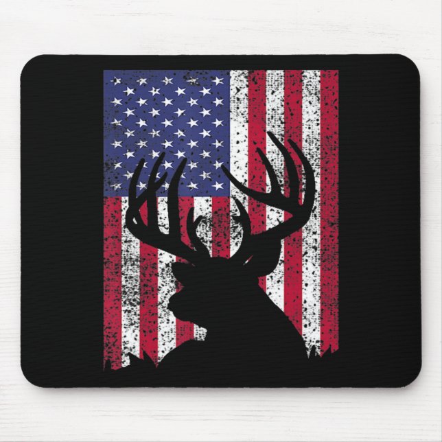 Hjort Bow Hunting Tee Whitetail Hunter American Fl Musmatta (Framsidan)