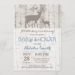Hjort Boy Baby Shower-inbjudan Rustic Woodland Inbjudningar