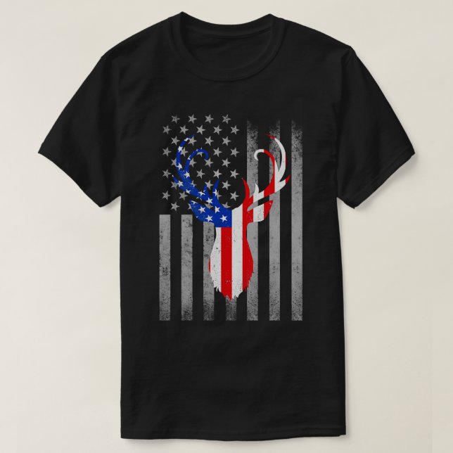 Hjort buck hunter American Hunting T Shirt (Design framsida)