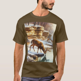 Hjort Buck i Winter Wildlife T Shirt