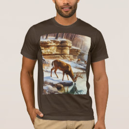 Hjort Buck i Winter Wildlife T Shirt