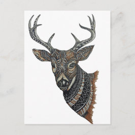 Hjort Buck med inbyggd design Vykort