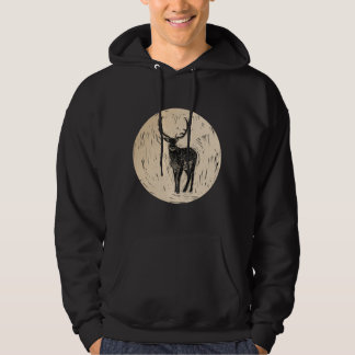 Hjort Buck Nature Wildlife Art Hoodie