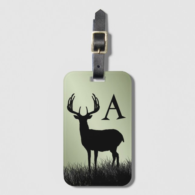 Hjort Buck Stag Monogram Bagagebricka (Framsida vertikal)