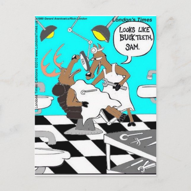 Hjort Buck Teeth Funny Cards Tees-gåvor Vykort (Framsida)