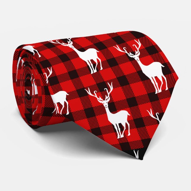 Hjort Buffalo Play Red Black tie Lumberjack Slips (Rullad)