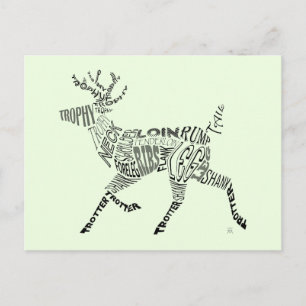 Hjort Calligram Vykort