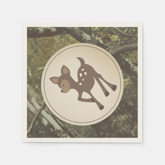 Hjort Camo Baby Shower Napkins Pappersservett (Framsidan)