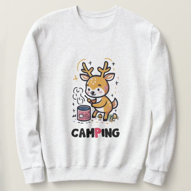 Hjort Camping Lång Ärmad Tröja (Design framsida)