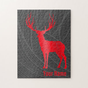 Hjort Chalet Antlers Retro Stag Antlers Vintage Pussel